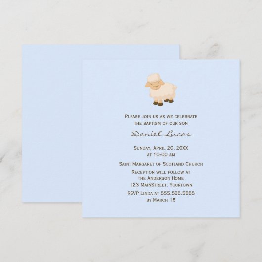 子羊バプテスマ 招待状 (正面/裏面)
