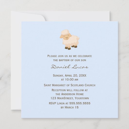 子羊バプテスマ 招待状 (正面)