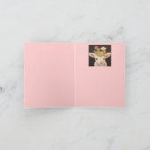 子羊2つのベビー深紅色notecard カード (内部)