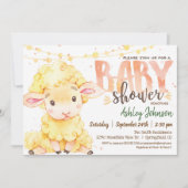 子羊/羊の農場の赤ちゃんシャワーの招待 招待状 (正面)