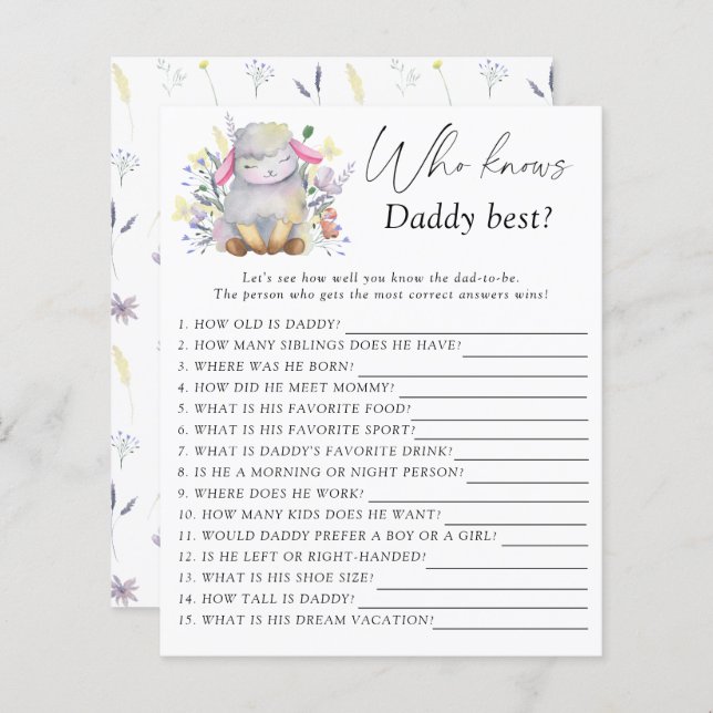 子羊 – 誰がパパのゲームを知最高のっている (正面/裏面)