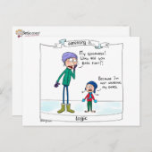 子育ては…論理 ポストカード (正面/裏面)