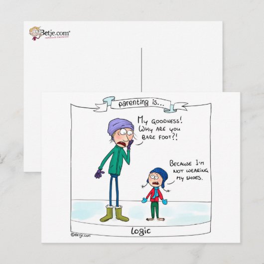 子育ては…論理 ポストカード (正面/裏面)