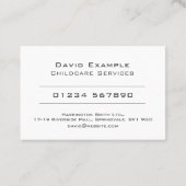 子育てサービスを受ける者の写真 名刺 (裏面)