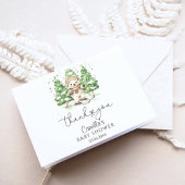 子育て中にスキー冬の赤ちゃんシャワー サンキューカード