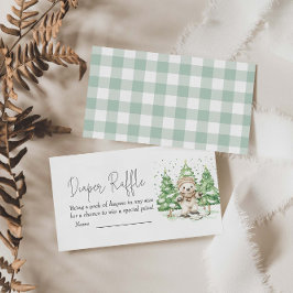 子育て中にスキー赤ちゃんシャワーおむつラッフル エンクロージャーカード