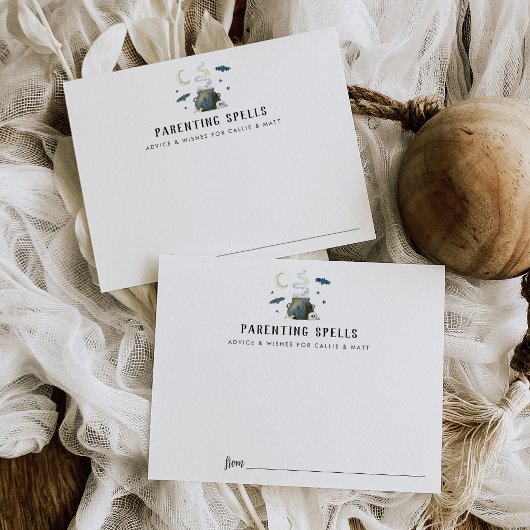 子育て魔法ハロウィーンベイビーシャワーアドバイスカード エンクロージャーカード