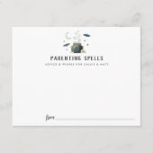 子育て魔法ハロウィーンベイビーシャワーアドバイスカード エンクロージャーカード (正面)