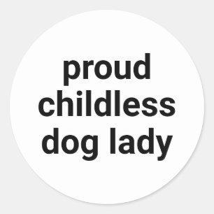 子誇りを持ったおもしろい無き犬の女モダン白黒 ラウンドシール