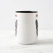 子誇りを持ったどものいない猫の女性 ツートーンマグカップ (中央)