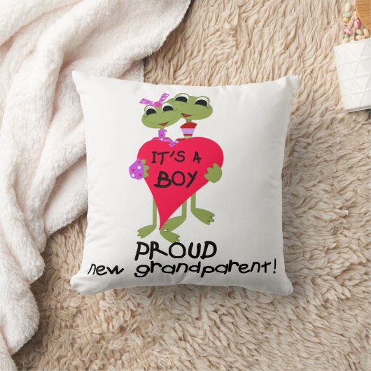 子誇りを持った供のカエルの祖父母 クッション (ブランケット)
