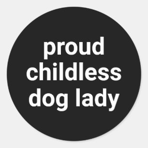 子誇りを持った無き犬の女モダンタイポグラフィおもしろい ラウンドシール