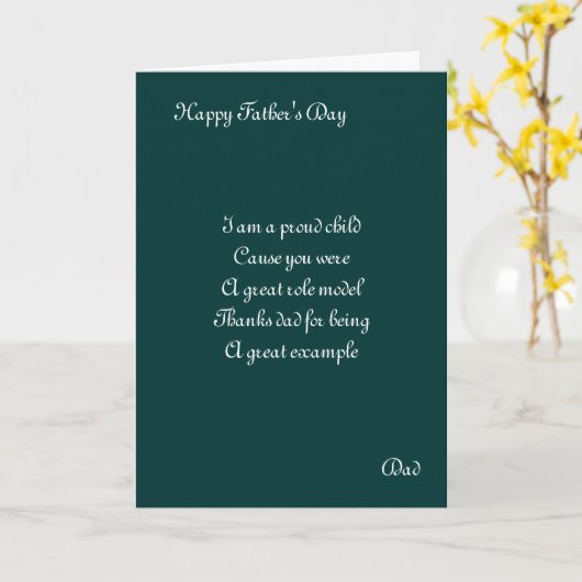子誇りを持った父の日札 カード (黄色い花)