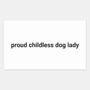 子誇りを持った連の犬の女性ミニマルおもしろい白 長方形シール