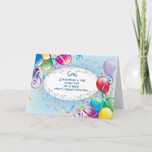 子誕生日バルーン カード (正面)