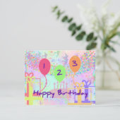 子誕生日3歳 – ハッピーバースデー! カード (スタンド正面)