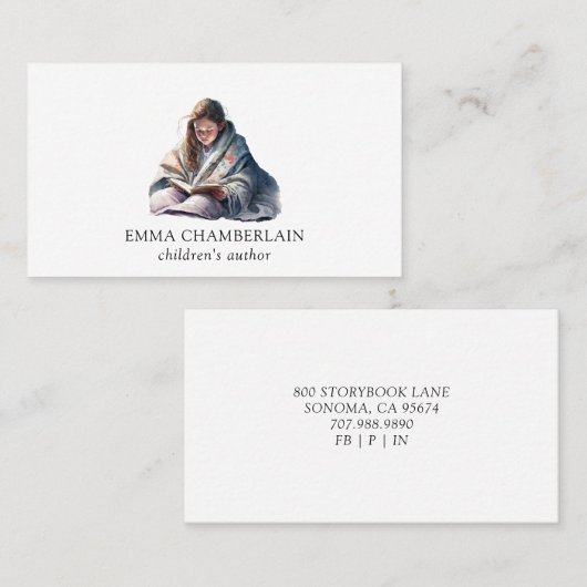 子読供A本の子ども作家 名刺 (正面/裏面)