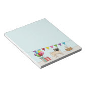 子豚かわいい漫画の犬のカラフル誕生日 ノートパッド (アングル)