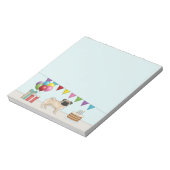 子豚かわいい漫画の犬のカラフル誕生日 ノートパッド (回転)