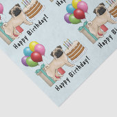 子豚かわいい漫画の犬のカラフル誕生日 薄葉紙 (詳細)