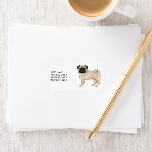 子豚かわいい漫画の犬のデザインとカスタム文字 ラベル (インサイチュ)