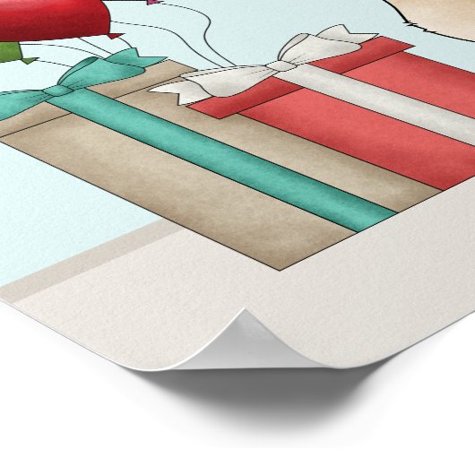 子豚かわいい漫画の犬の誕生日へようこそ ポスター (角)