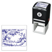 子豚が飛ぶと巣を作り、かわいい飛んでいる豚 セルフインキングスタンプ (インサイチュ)