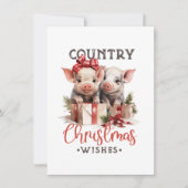 子豚とプレゼントのカントリークリスマス 招待状 (正面)
