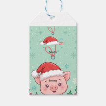 子豚のクリスマスギフトタグ