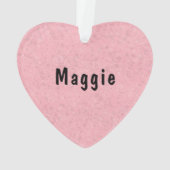 子豚イラストレーションとカスタム文字ピンク オーナメント (裏面)