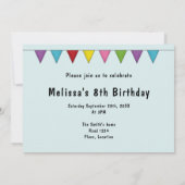 子豚カラーパグかわいい漫画の犬のカラフル誕生日 招待状 (裏面)