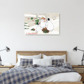 子豚メリーを抱えたクリスマスの人 キャンバスプリント (インサイチュ (寝室))