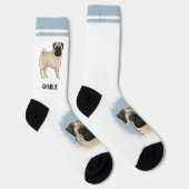 子豚モップス犬の品種デザインと名前ブルーホワイト ソックス (右)