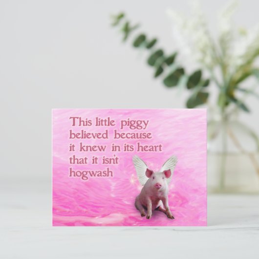 子豚信じ ポストカード (スタンド正面)