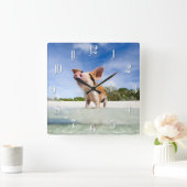 子豚 スクエア壁時計 (ホーム)