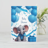 子象の誕生日お祝い 🐘 招待状 (スタンド正面)