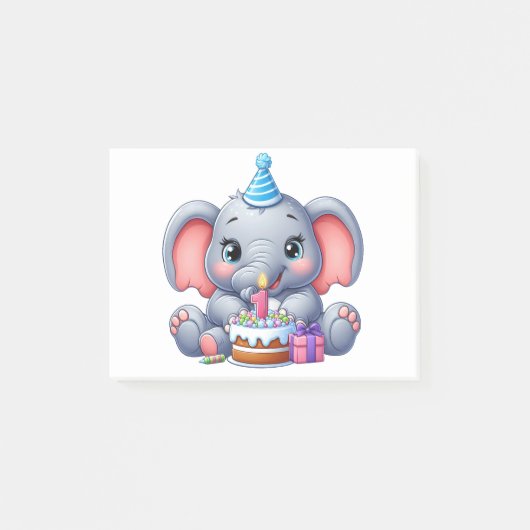 子象の1歳の誕生日 ポストイット (正面)
