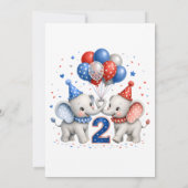 子象の2歳の誕生日パーティー 招待状 (裏面)