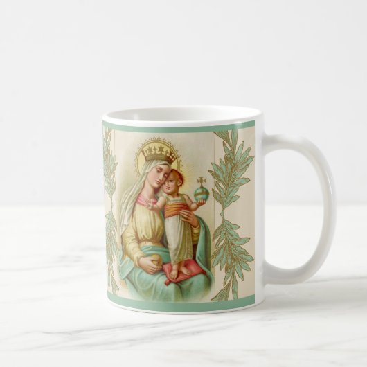 子賛美イエスグローブを持つ母 コーヒーマグカップ (右)