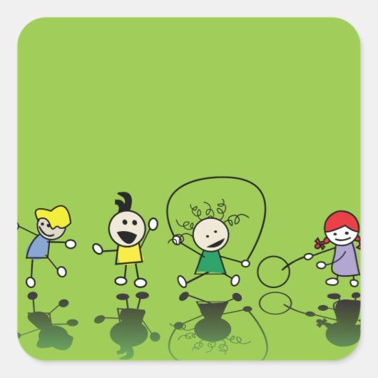 子遊どもシール スクエアシール (正面)