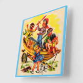 子遊供の海賊 スクエア壁時計 (傾斜)