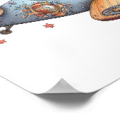 子飛んでいる機の子供部屋アお洒落ート ポスター (角)