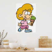 子食べ物どもアイスクリーム ポスター (キッチン)