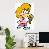 子食べ物どもアイスクリーム ポスター (ホームオフィス)