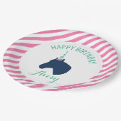 子馬のパーティーのパーソナライズな紙皿のピンク ペーパープレート (アングル)