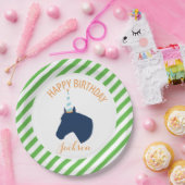 子馬のパーティーのパーソナライズな紙皿の緑 ペーパープレート (パーティー)