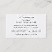 子馬の名刺を示して下さい 名刺 (裏面)