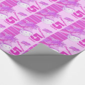 子馬の子供の第5誕生日のストライプな包むこと ラッピングペーパー (角)