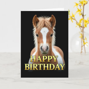 子馬の誕生日カードのクローズアップデザイン カード