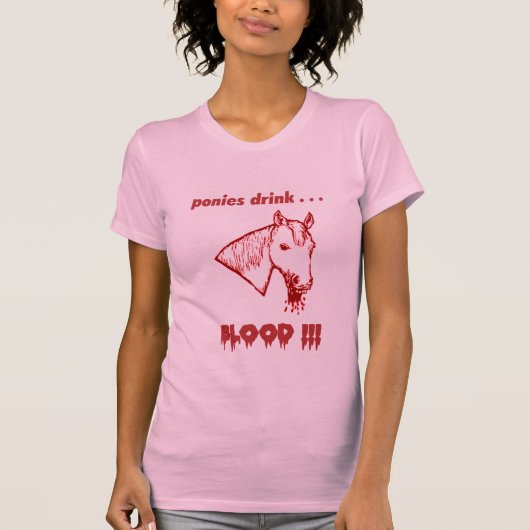 子馬の飲み物の血!!! Tシャツ (正面)